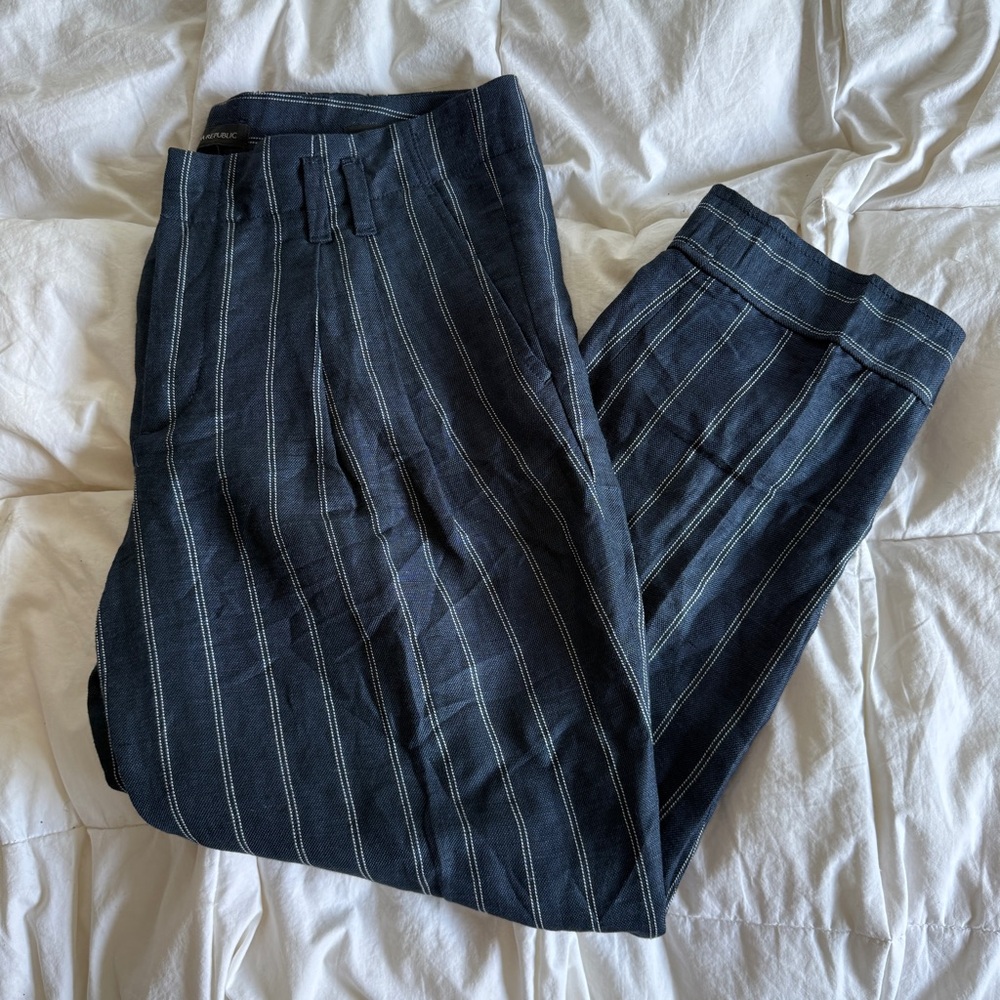 Banana Republic Linen Pin Stripe Pants, US 6